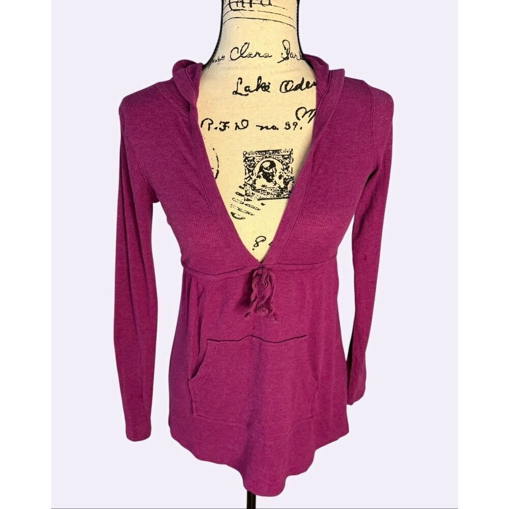 Old Navy 100% Cotton Maternity Hoodie Size S Plum Purple Tunic Top